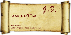 Gion Diána névjegykártya